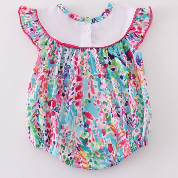 Colorful Baby Romper with 'I Love Mom' Design - Picture 5 of 5